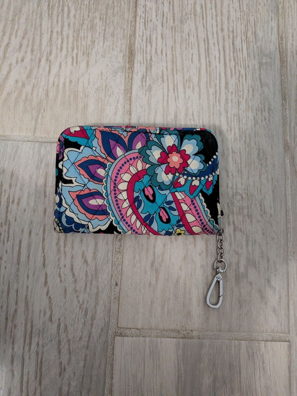 Vera Bradley Black Multi Floral Paisley Wristlet - Picture 3 of 3